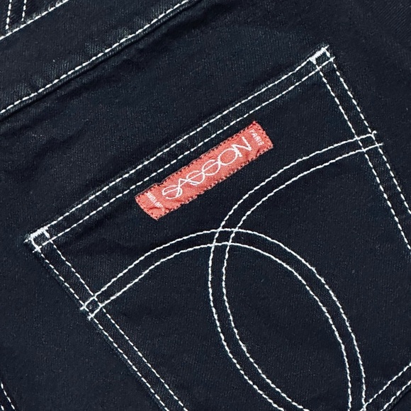 ππΏ JOHNNY WAS x SASSON Black Flare Jeans | Y2K Retro Contrast Stitch | Szβ 30 - Picture 5 of 8